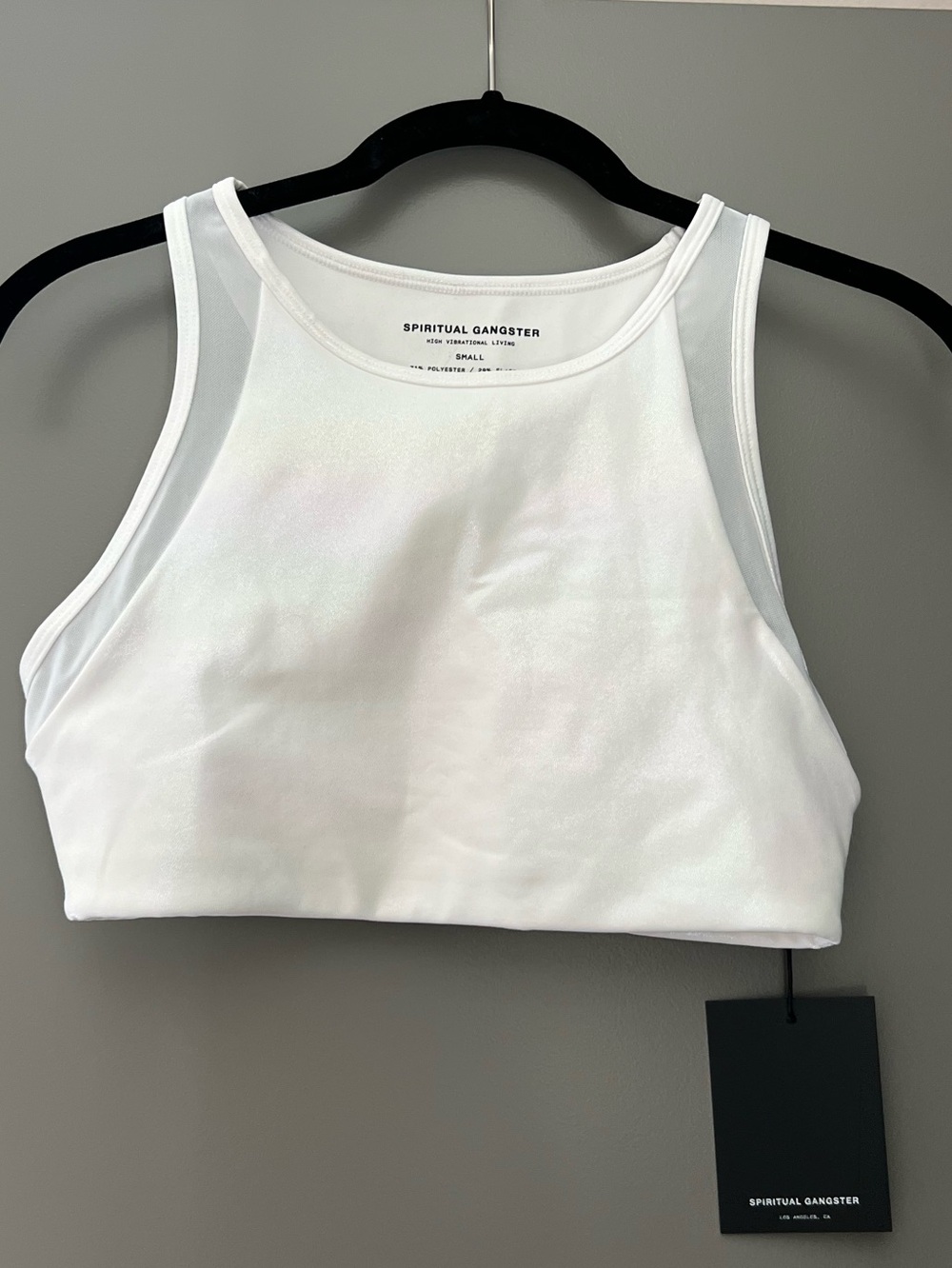 Spiritual Gangster High-Neck Sports Bra in White - Picture 3 of 3